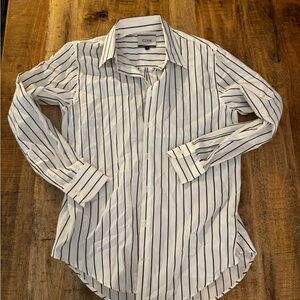 Thomas PINK London women’s  Black and White Striped button down up Shirt nwt